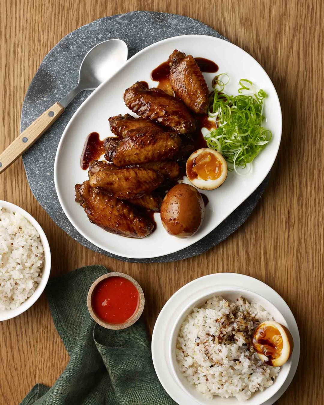 Soy sauce chicken wings with cured eggs