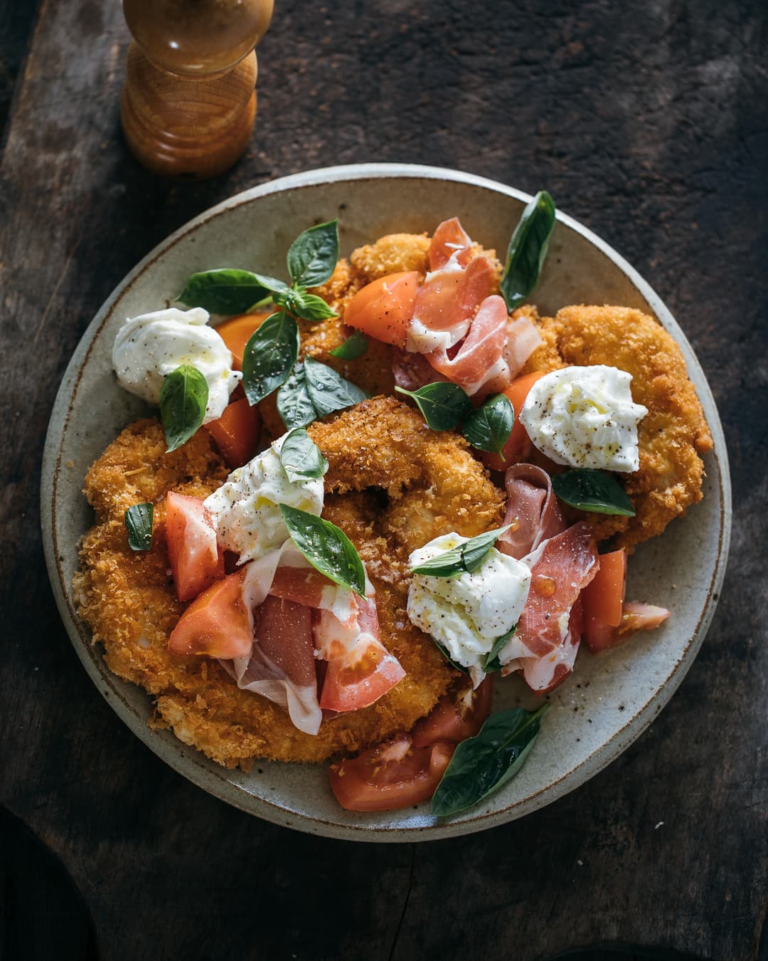Chicken schnitzel caprese Chicken schnitzel caprese