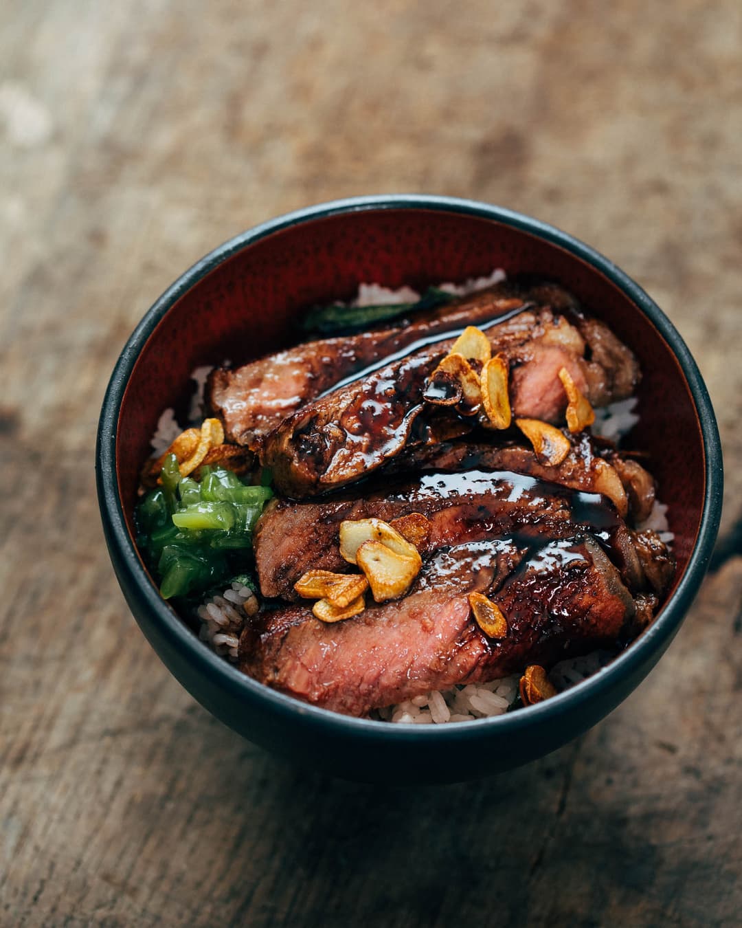 Red Wine Teriyaki Steak Donburi