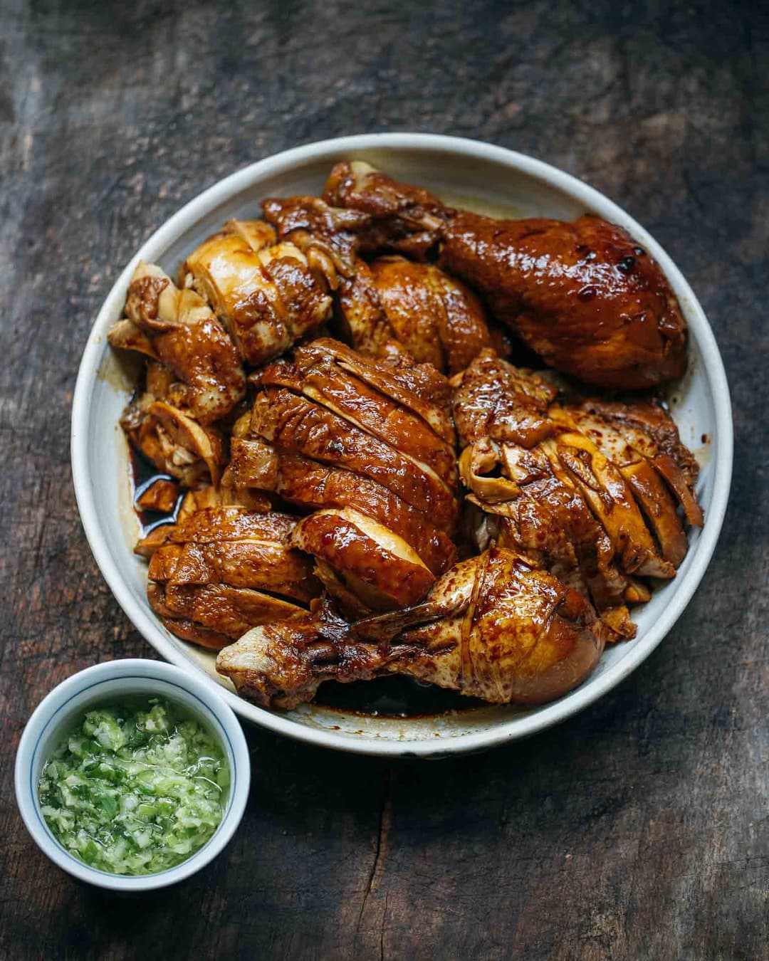 Soy sauce chicken with spring onion oil Soy sauce chicken with spring onion oil
