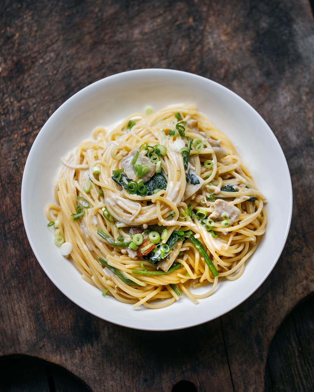 Japanese-style spaghetti with yuzu kosho cream